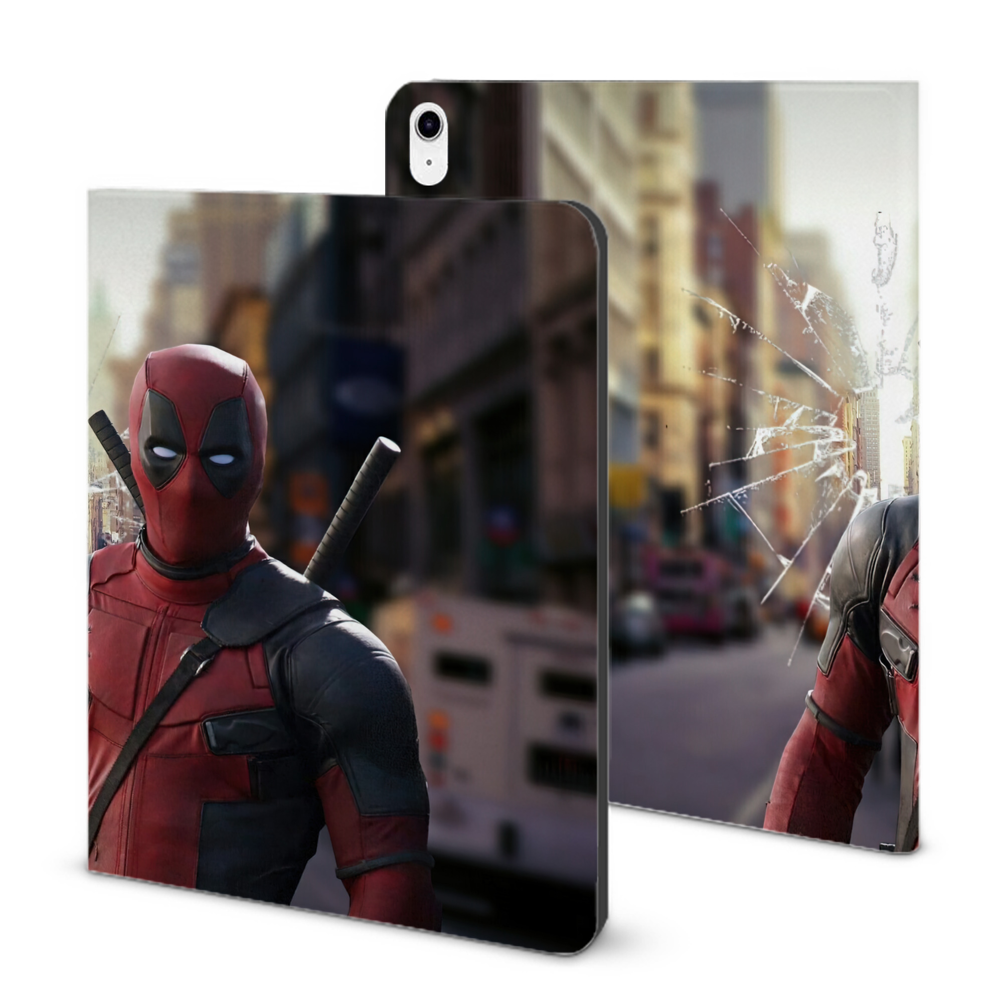 （画像用） Deadpool デッドプール IPad ケース ブック型 PUレザー TPU 耐衝撃 軽量 薄型 ペン収納なし 全面保護 IPad 各モデル対応